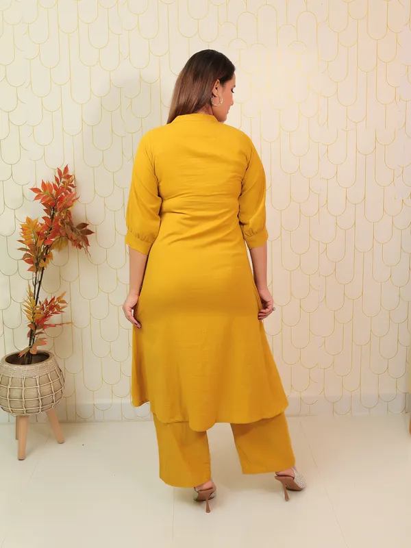 Elevara_Mustard_Co_Ord_Set_Mustard_Yellow_Slub_Cotton